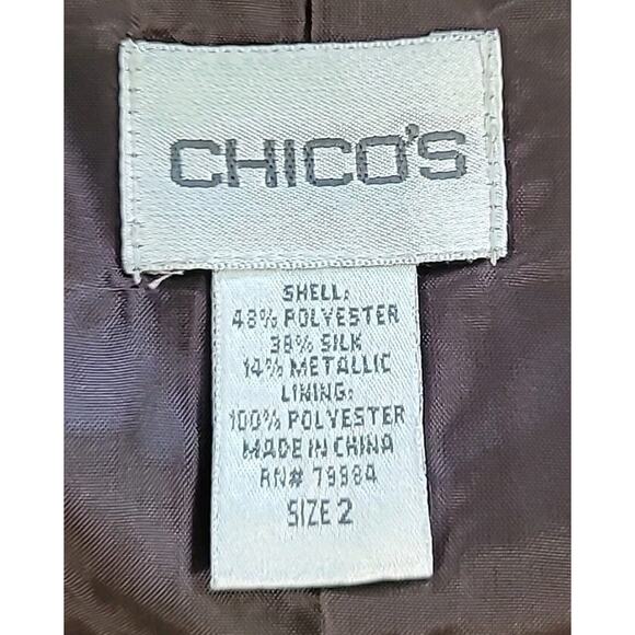 Chico’s Shacket Womens Sz 2 L Button Up Fall Frolic Fuego Hot Fudge Brown - Picture 5 of 8